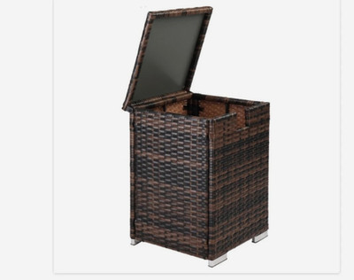 Wicker propane gas cylinder storage box, multi-purpose storage box, brown wicker