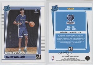 2021 Panini Donruss Rated Purple Press Proof /199 Ziaire Williams #248 Rookie RC