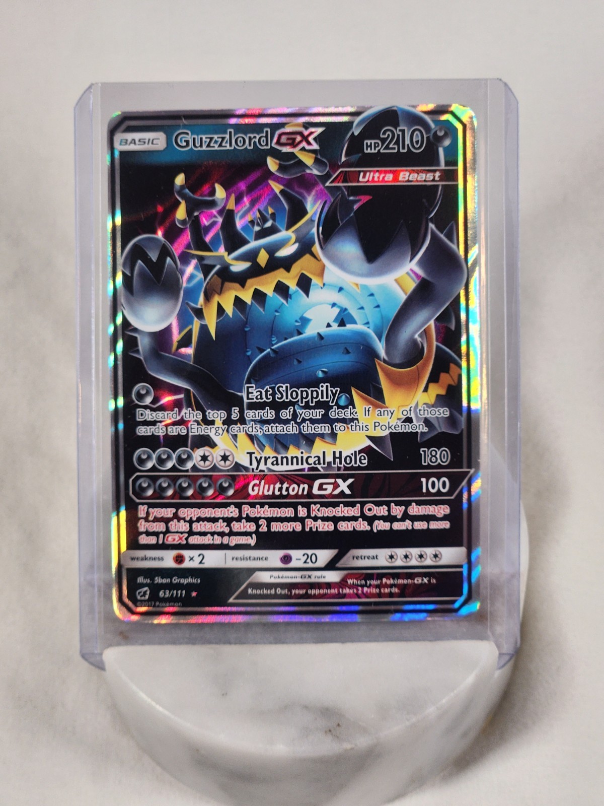 Pokémon Guzzlord GX Ultra Rare Holo 63/111 SM Crimson Invasion English NM