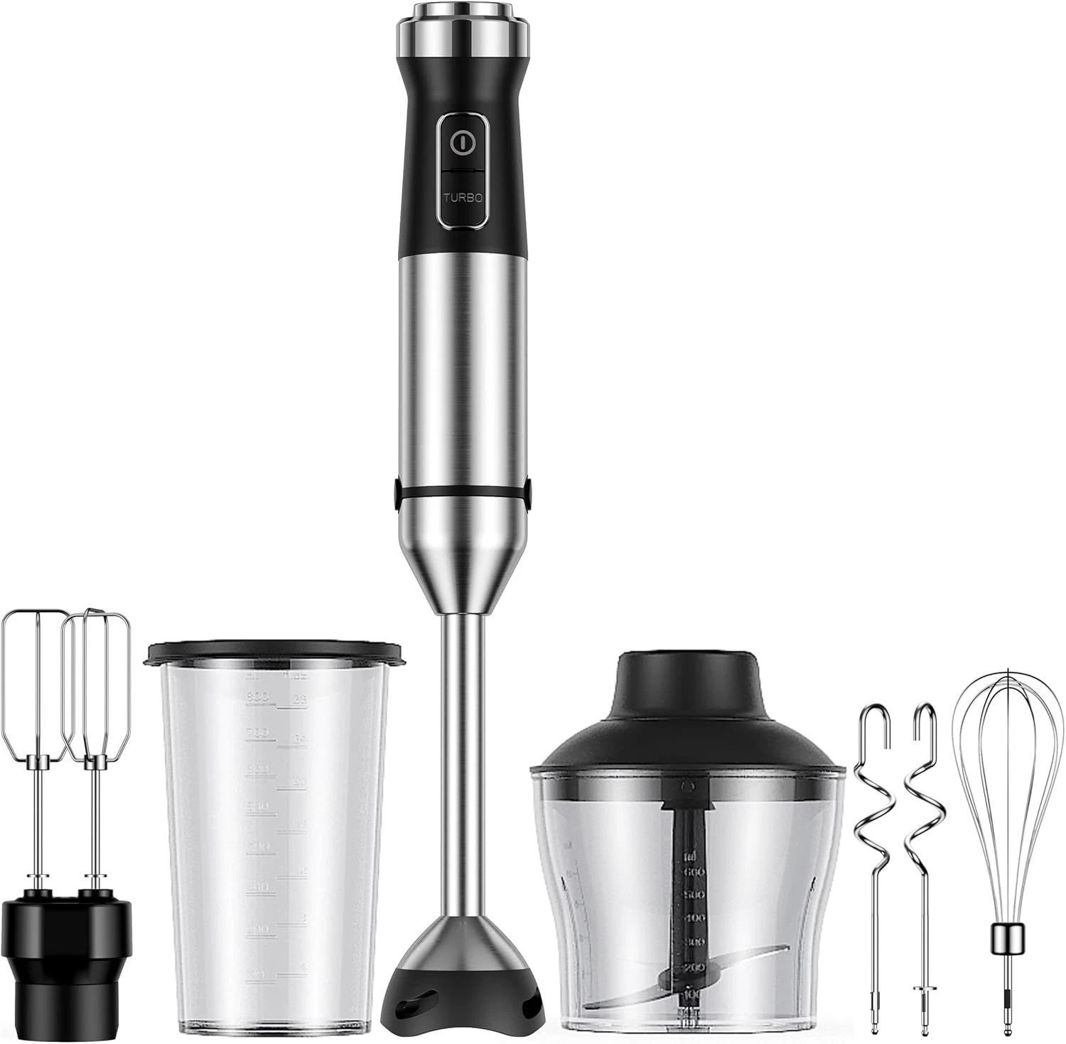 6-In-1 Immersion Blender, 1000W Hand Blender with 20 Speeds, Scratch-Resistant S