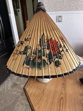 Traditional Vintage Japanese Wagasa umbrella Wooden Bamboo Frame W/ Washi Paper