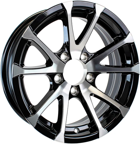 eCustomrim 13" Aluminum Boat Camper Trailer Rim Wheel 5 Lug Avalanche Black