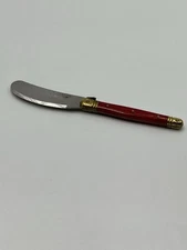 Vintage Laguiole Inox France Cheese Knife Spreader, red 6"