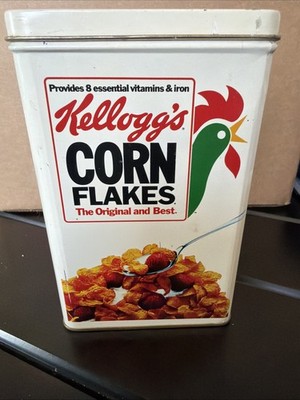 Kellogg's Corn Flakes 1984 Vintage Tin Cereal Box
