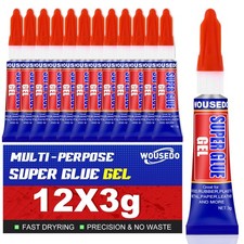 12 x 3g Super Glue Gel, Fast Strong Adhesive, Strong Cyanoacrylate CA Glue ...