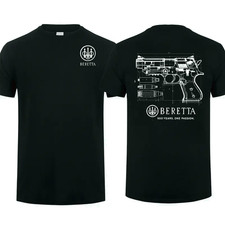 Beretta Gun Blueprint T-Shirt, 500 Years One Passion Tee, Tactical Firearm Shirt