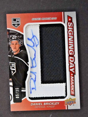 2018-19 Upper Deck SP Game Used Signing Day Marks Daniel Brickley ''L'' #05/35