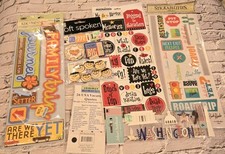 Scrapbook Journaling Sticker Supply Lot, Vacation Themed, All New, Very Cute And
