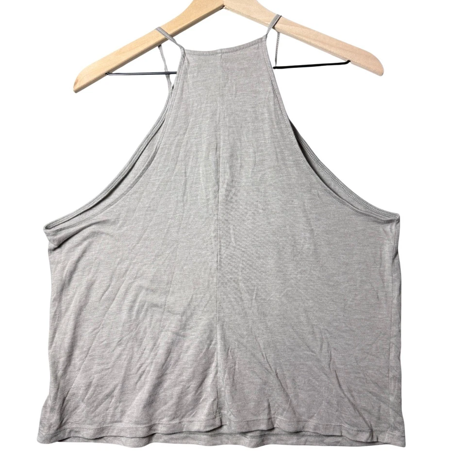 Pure Barre High Neck Graphic Print Tank Top Green Spaghetti Straps Size Large - Image 2 of 4