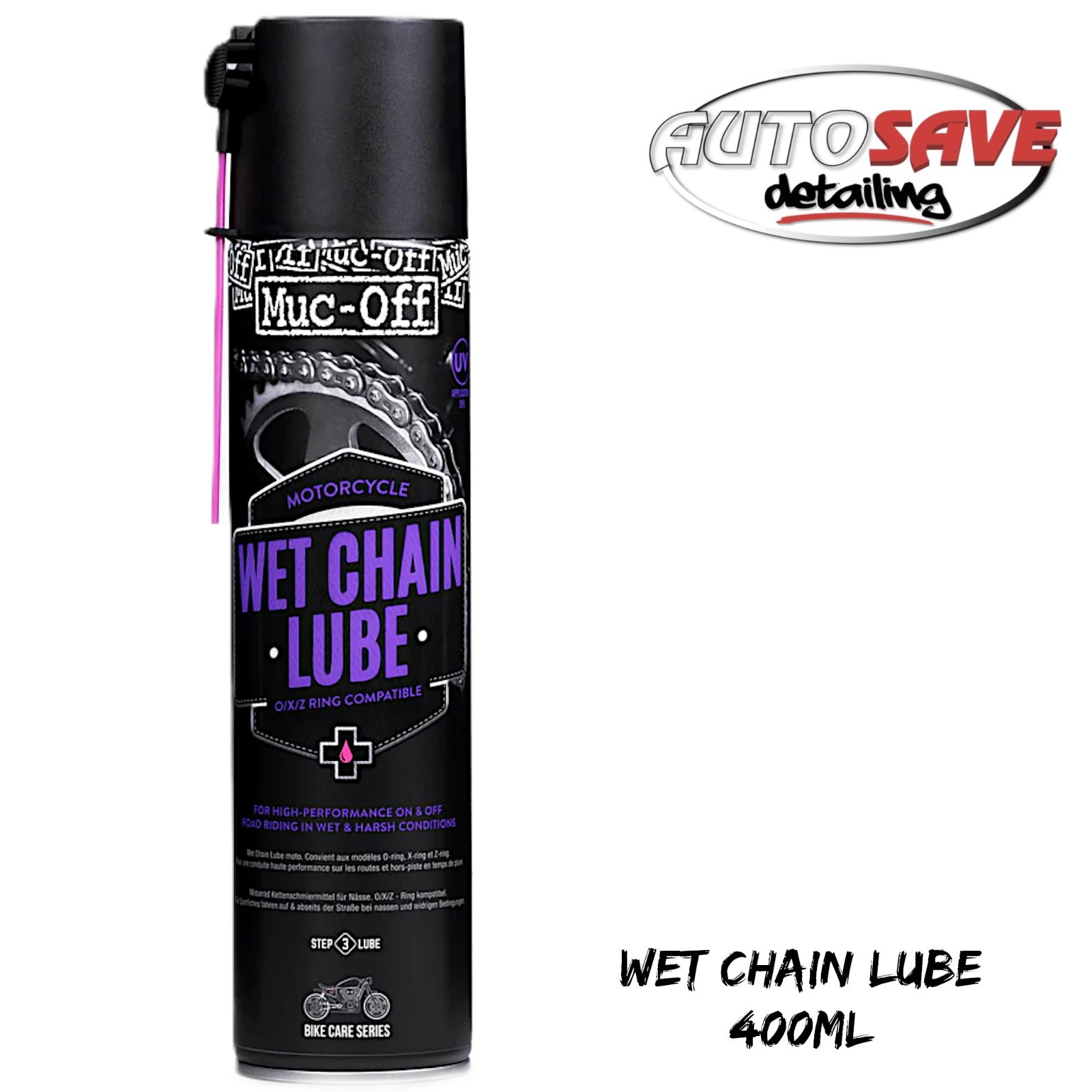 Muc-Off - Motorcycle Wet Chain Lube |400ml |O, X And Z-Ring Chains |On &Off Road