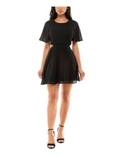 SPEECHLESS Womens Flutter Sleeve Mini Cocktail Fit + Flare Dress