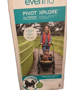 Evenflo Pivot Xplore All Terrain Stroller Wagon Push Pull 2 Seat Gray