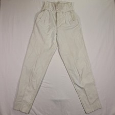 E1 Vintage Wilson  s Leather Pants Womens White Soft Zip USA 90s High Waist Sz 8