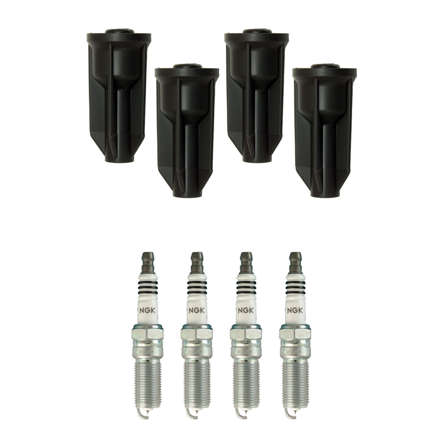 NGK 4 Iridium IX Spark Plugs 4 Coil Boots Kit for Canyon Colorado i-280 2.8L L4