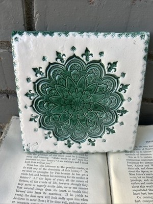 Tea Trivet Wall Art Green And White kitchen trivet hot pad