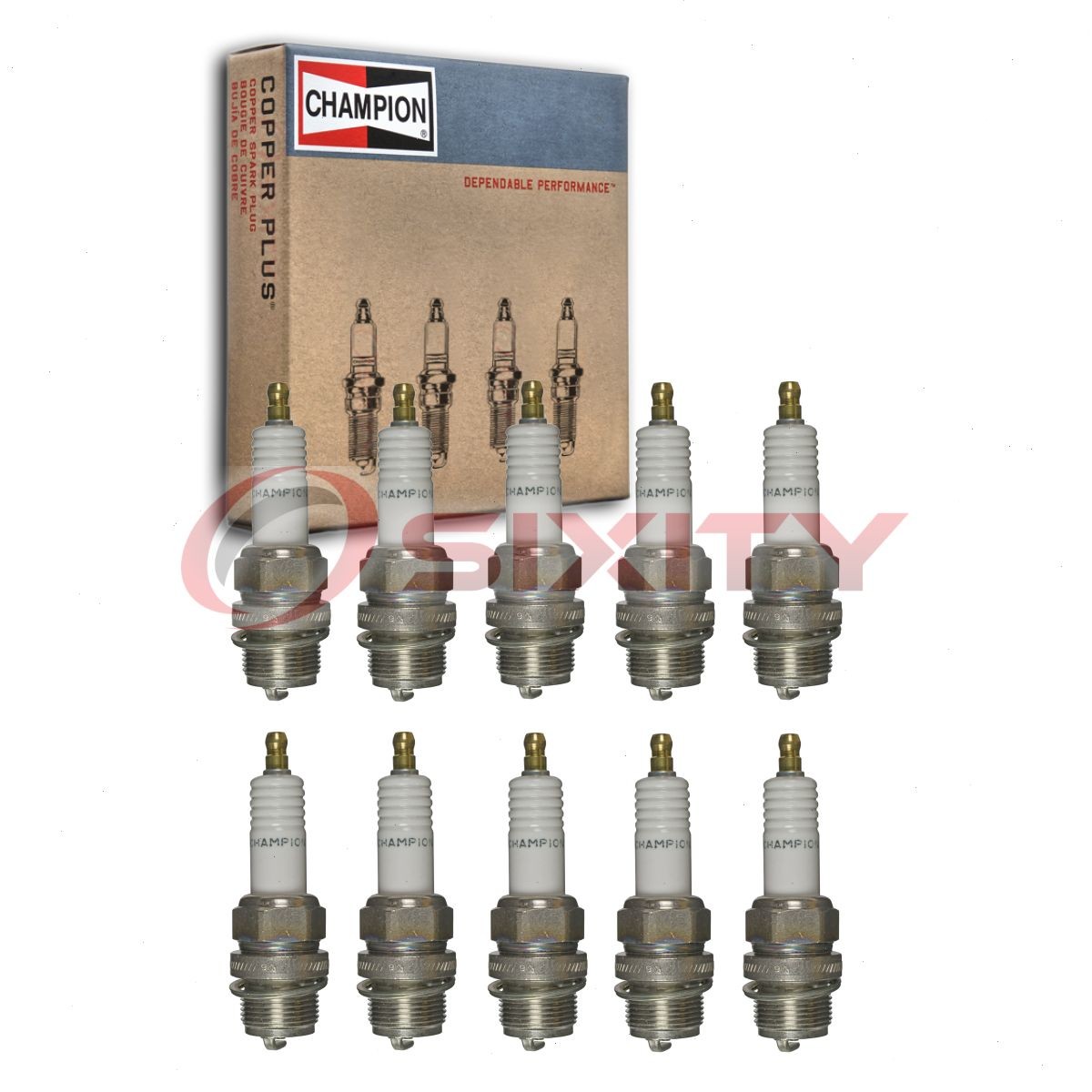 10 pc Champion Industrial 520 Spark Plugs for W20 78S 197 Ignition Wire hy