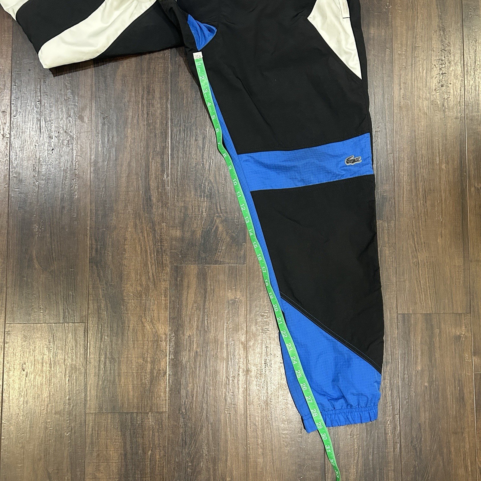 Lacoste Sport Colorblock Track Pants Nylon Windbreaker Joggers Black Blue White thumbnail 11