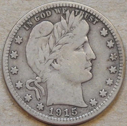 1915-S Barber Quarter 25c F as Pictured L3-1