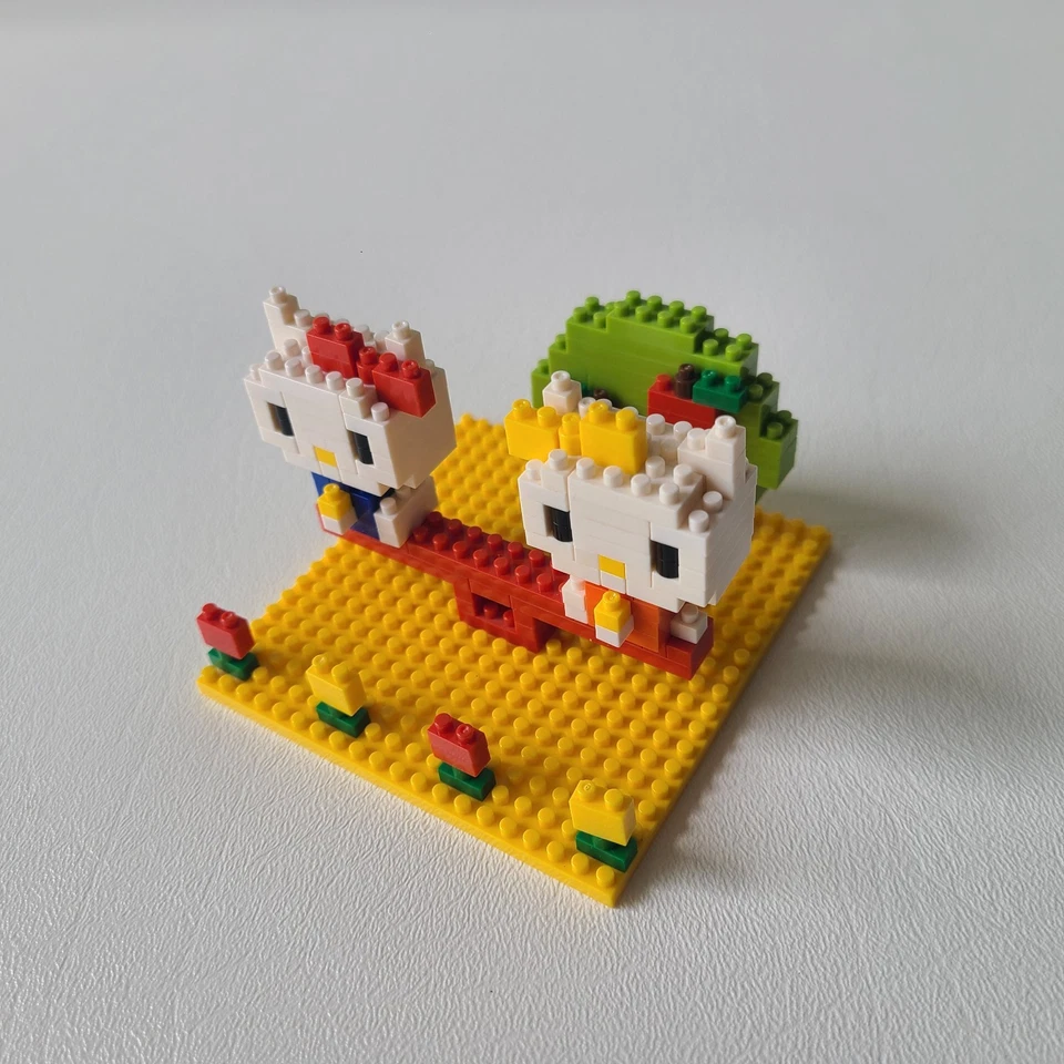 Kawada Nanoblock Hello Kitty and Mimmy Nakayoshi Park NBH 056 Mini Blocks Japan - Image 3 of 4