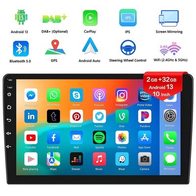 10 inch Android Car Stereo Radio Carplay GPS Navi Double Din WIFI Touch Screen