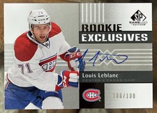 2011-12 SP GAME USED RC  EXCLUSIVES AUTO LOUIS LEBLANC LTD #100/100! CANADIENS!
