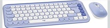 Logitech POP ICON Bluetooth Keyboard and Mouse Combo, Comfortable, Quiet - Lilac