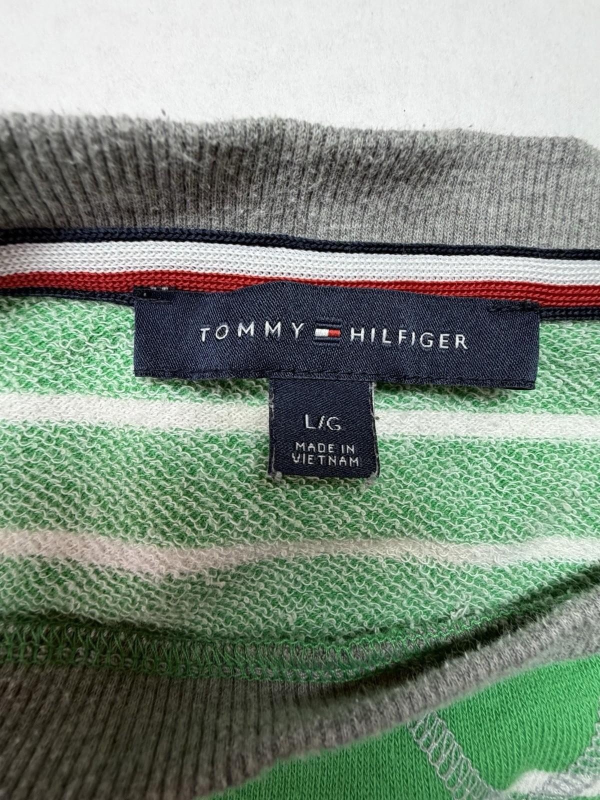 Tommy Hilfiger T Shirt Dress Womens Small Green Striped Pullover Long Sleeve thumbnail 3