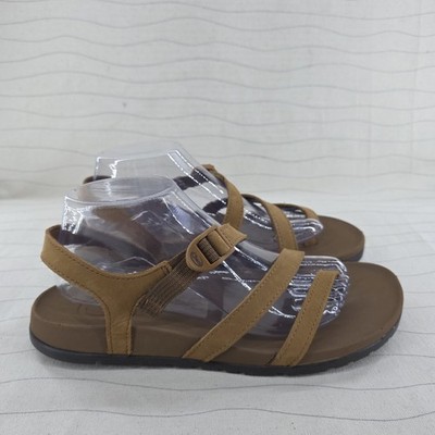 Chaco Women Lowdown Strappy Nutshell Tan Leather Sandals Shoes JCH109644Z Sz 10
