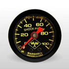 Marshall Fuel Pressure Gauge MNB00100; 0-100 psi 1-1/2 in. Liquid Filled Blk/Yel