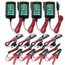 4Pack 6V 12V Automatic Battery Charger Maintainer Trickle Float Motorcycle Car