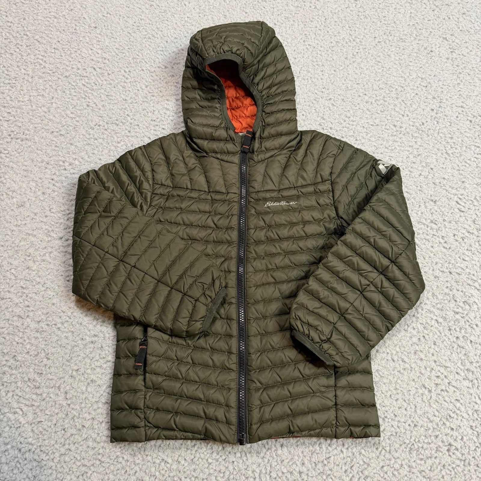 Eddie Bauer Jacket Boys 5 6 Green First Ascent Full Zip Down Puffer Outdoors