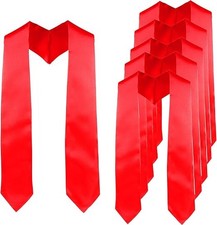 6 Pieces Unisex Graduation Stole Blank Graduation Sash Plain Grad Stole 72 In...