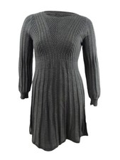 Calvin Klein Women's Acrylic Sweater Dress (L, Charcoal)