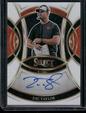 2025 Panini Select #SP-ZTR Zac Taylor Signatures White Prizm #/35 Auto