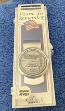 NOS Indianapolis Brickyard 400 Pewter Money Clip.  USA Made. NASCAR