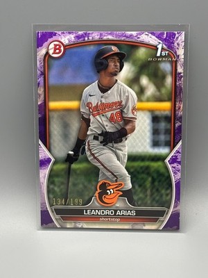 LEANDRO ARIAS 2023 Bowman 1st Prospects #BP-84 Purple Pattern  /199 RC
