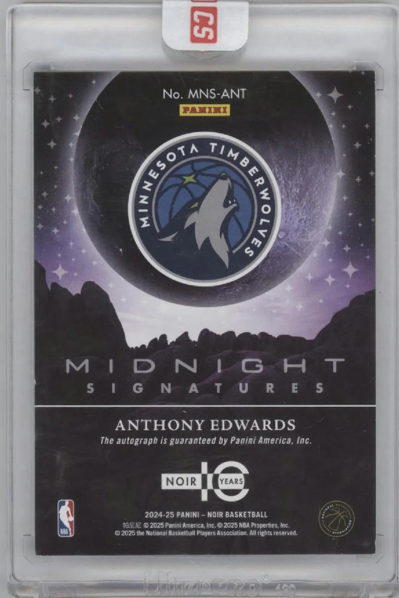 2024-25 Panini Noir Midnight Signatures Anthony Edwards #MNS-ANT