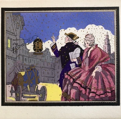 D'après Gaston Maréchaux — carte de noël — lithographie signée en bas à droite. - Photo 1/4