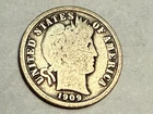 1909-S BARBER silver U.S. dime. Original uncleaned VG. #nd1