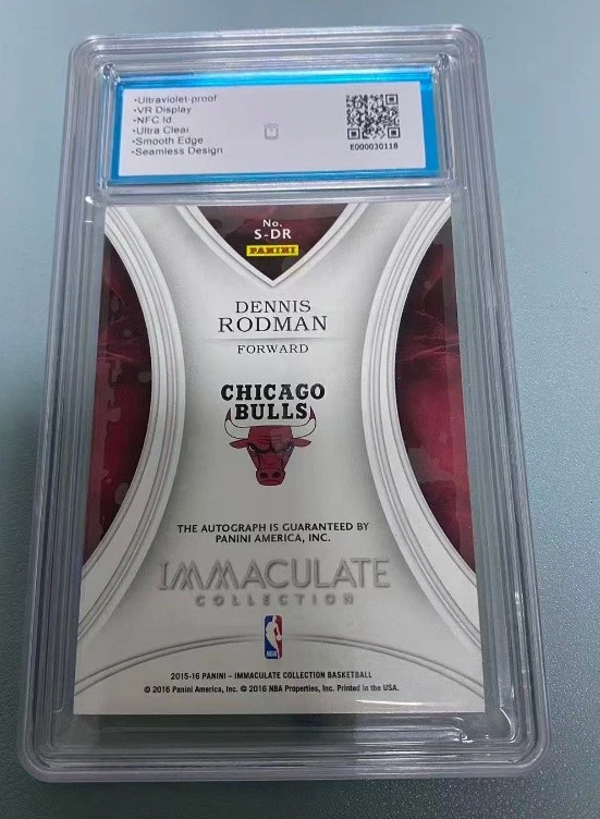 Dennis Rodman 2015-16 Panini Immaculate Signatures Auto 16/60 BCTC 7.5 Auto 10 - Image 2 of 2