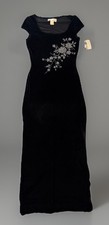 Charlotte Russe S Y2K Dress Glitter Black Velvet Evening Dress NWT VTG Fairycore