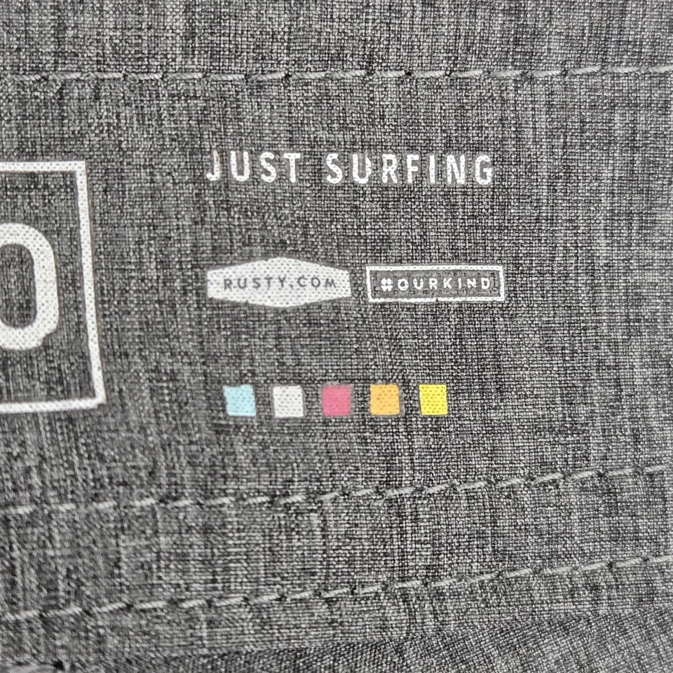 Traje de baño oxidado para hombre 40 boardshorts gris microfibra tela súper flexible cremallera logotipo Foto 3 de 4