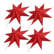  4 Pcs Star Paper Lantern Hanging Stars Reusable Origami Lamp Shade