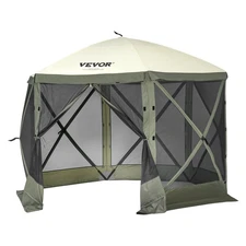 Pop Up Gazebo Tent, Pop-Up Screen Tent 6 Sided Canopy Sun Shelter with 6 Removab