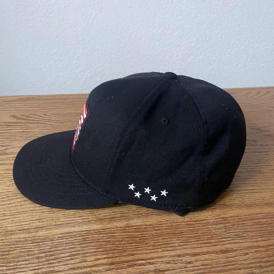Billabong Hat Cap Fitted Mens 7 1/4-7 5/8 Black American Flag Patch Surf Flexfit - Image 2 of 4