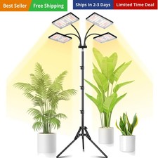 Grow Light for Indoor Plants, Quad-Head Standing Plant Light, Full Spectrum, ...