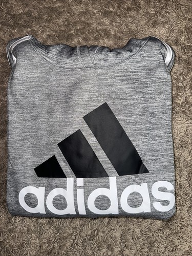 NEW Boy's Adidas Gray Fleece Lined Tech Hoodie Size XLarge 18 - 20 - Picture 4 of 9