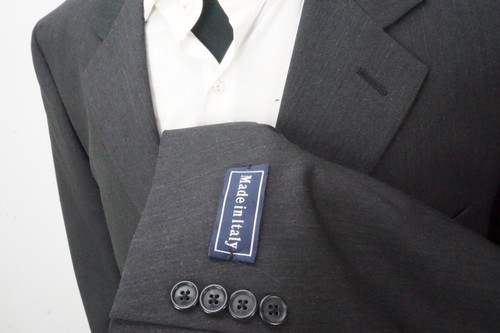 Harold Powell Solid Gray Made in Italy Wool Blend Sport Coat Jacket Sz 42R - Picture 5 of 9
