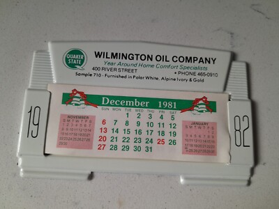 Rare Vintage Quaker State Oil Morco Metal Salesman Sample Advertising Calendar