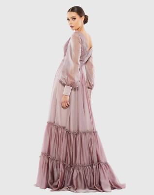 【MAC DUGGAL】関税込★シフォンフローラルドレス Pink Ruffle Tiered Floral Cut-Out Chiffon Gown - Mac Duggal